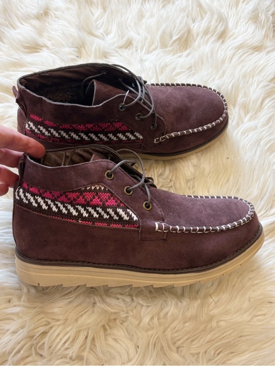 Muk Luks Shoes - Muk Luks Deep Purple Lace Up Ankle Booties Size 38 = Women’s 8 NEW